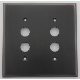 Classic Accents Oil Rubbed Bronze 2 Gang Push Button Light Switch Switchplate