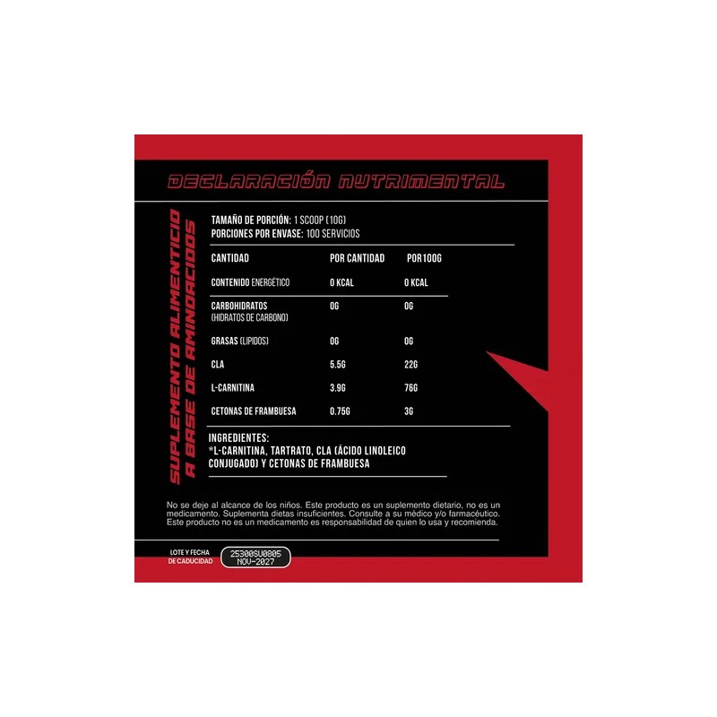 Cla Carnitina 1kg 300 Suplements 100 Servs
