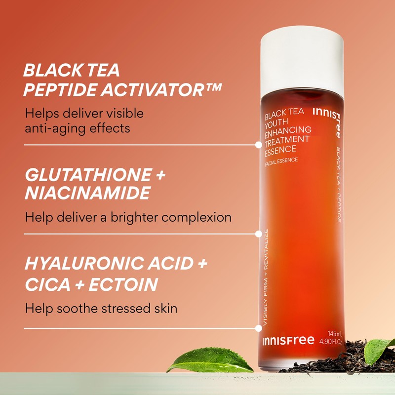 innisfree Black Tea Youth Essence, Korean Anti-Aging Treatment with Niacinamide