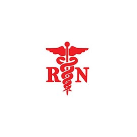 Large Registered Nurse Caduceus Snake RN Sticker Decal Car Window Wall Computer Notebook Laptop Sticker Decal (Red)