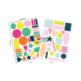 Maildor - Ref AE168C - Baby Stickers (Pack of 6 Sheets) - 21 x 14.8cm - Giant Shape Designs - 282 Stickers Total, Brightly Coloured, Suitable for Children Aged 2+