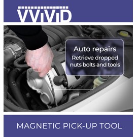 VViViD Magnetic Pick-Up Tool with 3lbs Lifting Capacity - Magnet Flexible Steel Shaft of 23”