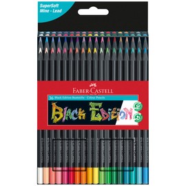 Faber-Castell 116436 Blackwood Colouring Pencils, Black Edition, 36-Piece Case
