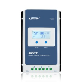 EPEVER MPPT Solar Charge Controller 10A Solar Panel Charge Regulator with LCD Display 12V/24V Auto Work 100V Max PV Input DC 130W/260W (10A, Tracer1210A)