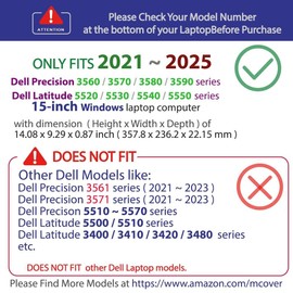 mCover NEW mCover® Case for 2021 - 2025 15" Dell Precision 3560 3590 Latitude 5520 5550