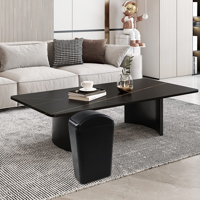 Leendines Waste Can with Swing Lid, 14 L Plastic Trash