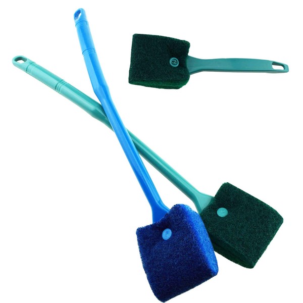 AOODOOM 3 PCS Double-Sided Aquarium Fish Tank Algae Cleaning Brush