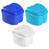 KISEER 3 Pack Colors Denture Bath Case Cup Box Holder