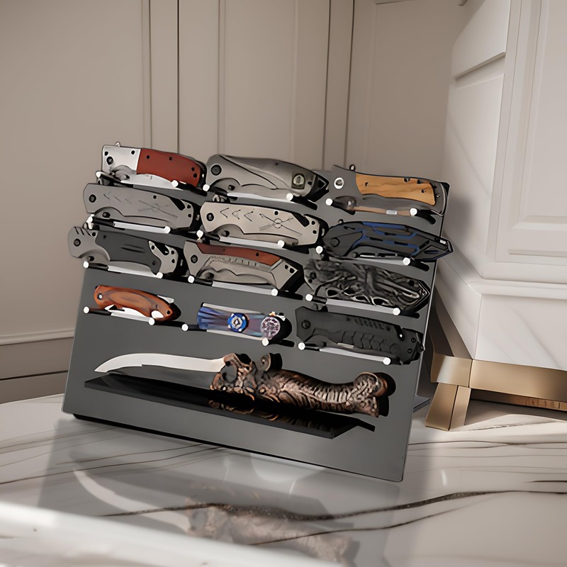 HHUXIUE Knife display stand,knife holder,acrylic knife display stand, folding knife