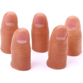 MOMOMAGE 5 Pcs Hard Thumb Tip Finger Fake Magic Tricks Close up Magic Appear Vanish Magic Fake Finger Trick Prop Accessories for Magicians