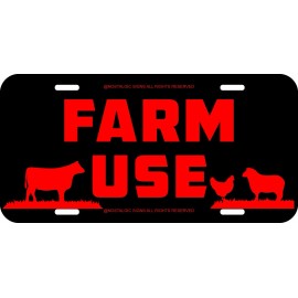Unbranded FARM USE Vehicle License Plate Tag METAL car automobile truck Farm RD BLK 4