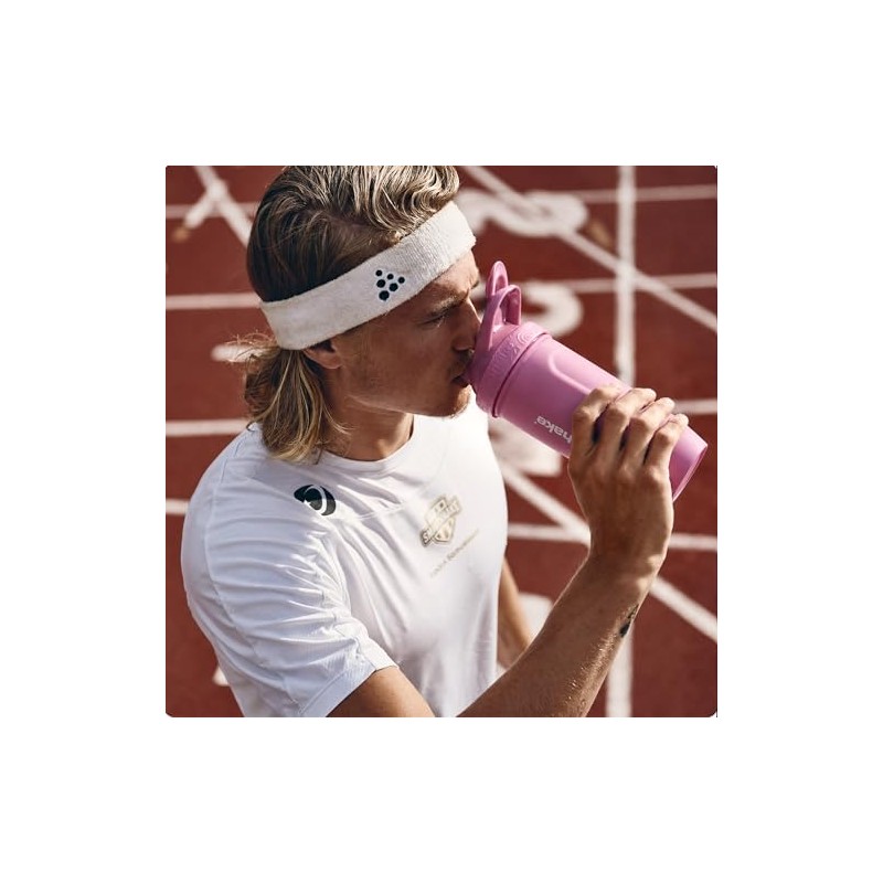 SmartShake Reforce Rosa Botella Mezcladora de Acero Inoxidable 900 ml,