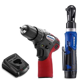 ACDelco ARW1209-K16 G12 Series 12V Li-ion Cordless 3/8â Rachet Wrench & Compact Drill Driver Combo Tool Kit