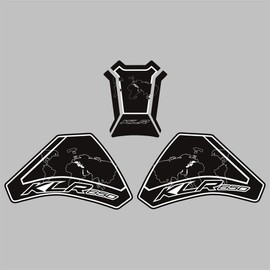 KLR650 Tank PAD Front Side Tank Pad Fuel Stickers Compatible with Klr650 2022-2025 3D Gel Tank Fuel Gip Decal KLR650 Sticker Pad(Black)