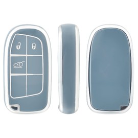 OFFCURVE Car Key Case, Key Cover, Key Cover, 3/4/5 Buttons, Fits Jeep Grand Cherokee Renegade Compass, Chrysler Dodge Journey Dart Challenger Charger, Ram, Fiat 500X