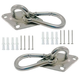 Wvkzuc 2 Set Ceiling Hooks Kit 304 Heavy Duty Hanger Hook Hammock Wall Mount for Garage Ceiling Gym Balcony Hammock Kitchen (Rhombic Shape)