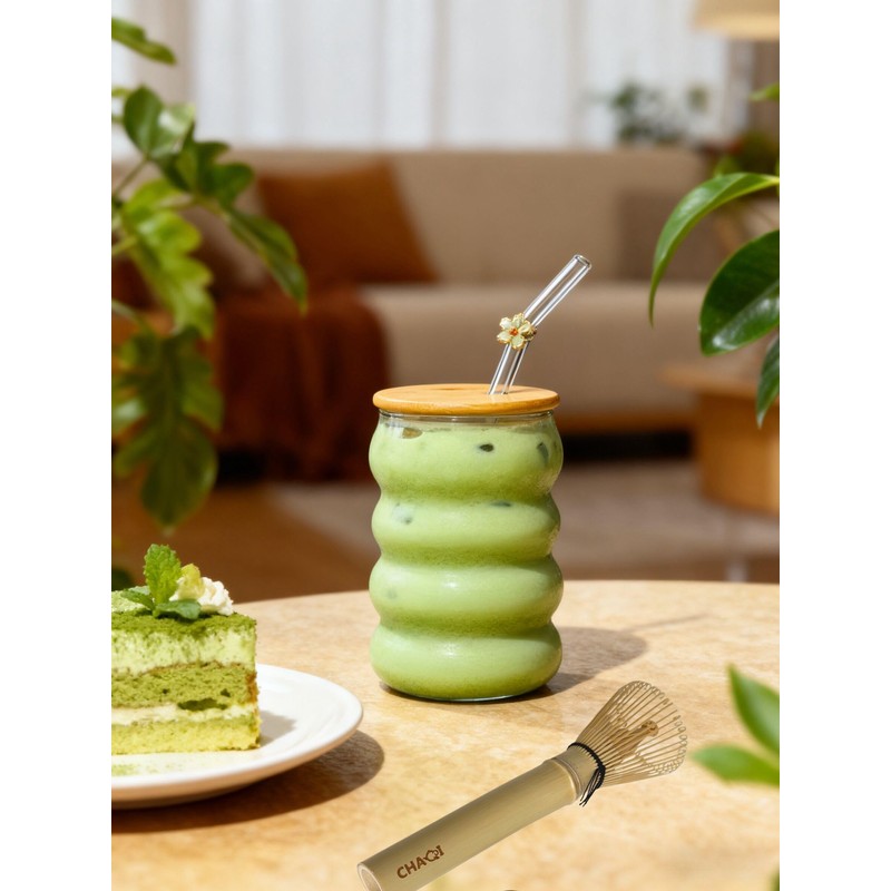 CHAQI Matcha Whisk Set with Long Handle Matcha Whisk, Wave