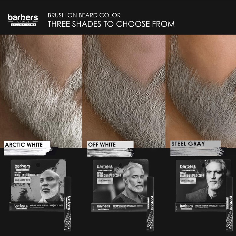 Barbers Choice Silver Line, Facial Hair Brush on Temporary Color