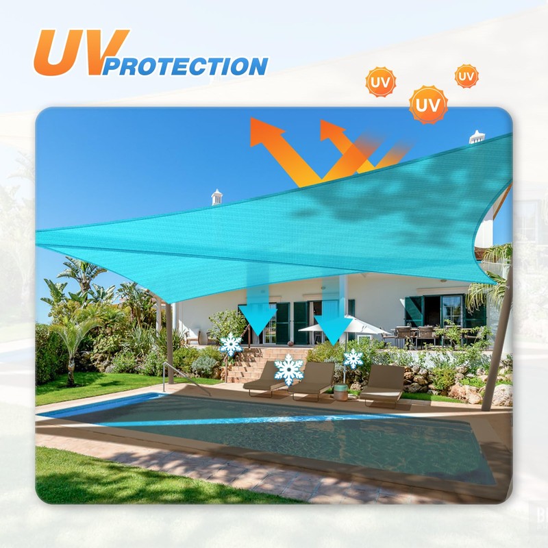 TANG 7'x20'x21' Sun Shade Sail Rignt Triangle Shade Canopy Outdoor