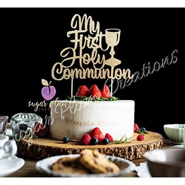 Decoración para tarta con texto "My First Holy Comunión