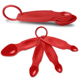 MAUJOY Braille Measuring Spoon & Cup Set - 4-Piece Nesting Spoons, Easy to Use for Braille & Sighted Users - Ideal for Baking, Cooking, Science Experiments & Home Use