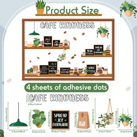 Pajean Cafe Kindness Bulletin Board Set Plant Coffee Motivational Classroom Decorations Bookshelf Reading Bulletin Board Inspirational Cutouts for Back to School Library Decor Office Supplies