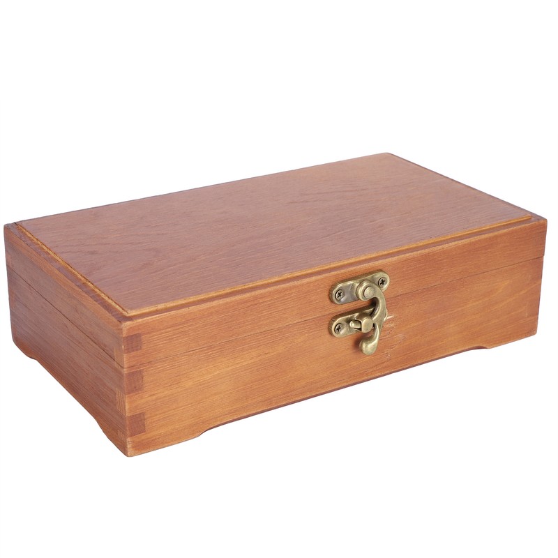 Wooden Box Antique Rectangle Children Stationery Case Desktop MultiFunction Storage