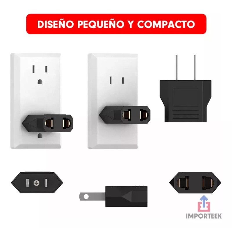 Importeek 10pz Clavija Adaptador Corriente Europa American Us Eu Viaje