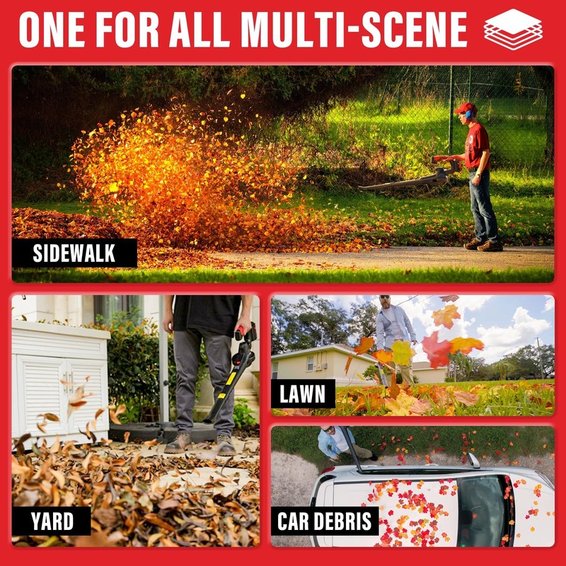 MZK Cordless Leaf Blower,20V Battery Powered Leaf Blower for Lawn