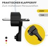 Safety angle plug, extra flat with bracket, plastic, 8 mm