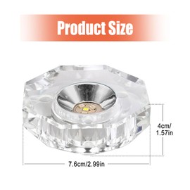 Aepiraza Crystal Led Light Base for 3D Display Lighted Up, 4 LED Bead 7 Colors Led Crystal Light Base Multi-Color Automatic Flashing Show Stand for 3D Glass Art Craft Shows (Octagon)