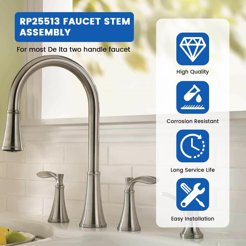 MILYARD RP25513 Faucet Stem Assembly Replacement Kit for De-lta Two-Handle