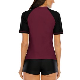 Halcurt UV Shirt, Women's Short-Sleeved Rash Guard UPF 50+ Swimming Shirt, Quick-Drying Swimming Shirt, M-XXL, fuchsia