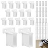 16 Pack Wire Shelf End Bracket, White Plastic Closet Shelves