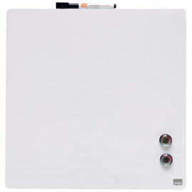Nobo Mini Magnetic Whiteboard Coloured Tile, Frameless, Dry Wipe, Easy Clean, Wall Mountable, Home/Office, 360 x 360 mm, White, 1903802