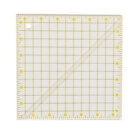 Bequilter 6.5 x 6.5 inches Acrylic Half Square Triangles Ruler for Quilting with Grid Lines