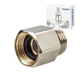 tecuro Backflow Preventer 3/8 Inch Male x 3/8 Inch Female Thread, Nickel-Plated Brass, Intrinsically Safe with Seal Backflow Protection