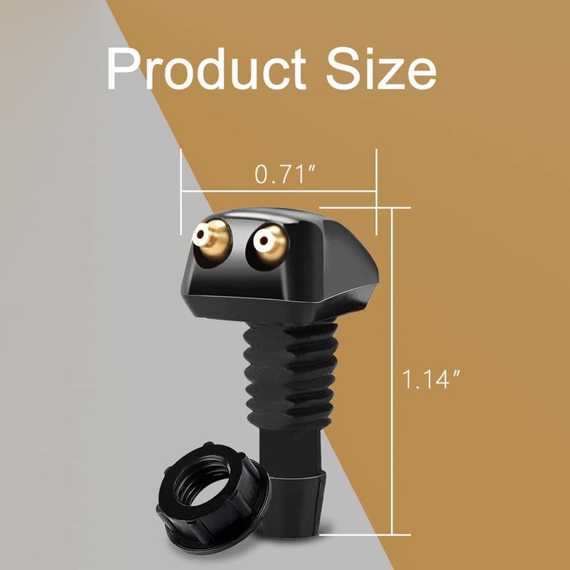 2 PCS Front Windshield Washer Nozzle, Universal Windshield Jet nozzle