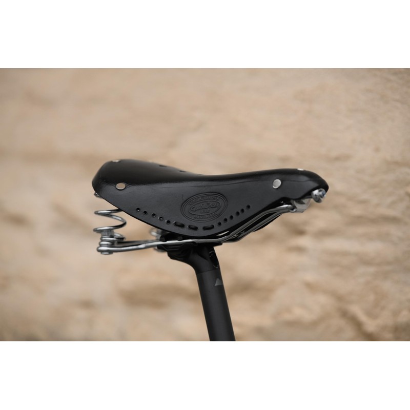 Gusti Angelo D. Leather Saddle Vintage Retro Saddle with Suspension