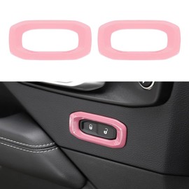 Inner Door Lock Switch Button Bezel Trim Cover Compatible with Jeep Wrangler JL JLU Gladiator JT 2018-2024 Interior Accessories 2pcs (pin-k)
