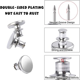 KOSTOO 10 Sets 17mm Replacement Jean Buttons Pants, Detachable and Removable Jean Button Pins No Sew Instant Button for Pants Fashion Jeans Swing Crafts DIY (Copper)