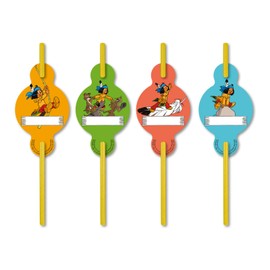 8 Paper Straws * Yakari * with Name Plate and Drinking Kink for Children's Party and Children's Birthday by DH-Konzept | Indian Boy Sioux Small Thunder Straws Straws Party Set