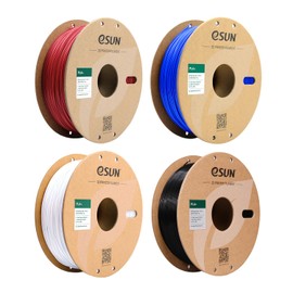 eSUN PLA Plus Filament 1.75mm, 3D Printing PLA Pro Filament 1.75mm Dimensional Accuracy +/- 0.03mm, 1kg per Carboard Spool, 4KG 3D Printer Filament, Fire Engine Red+Blue+Cold White+Black