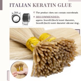 Rich Choices I Tip Hair Extensions Human Hair,100 Strands 0.5g/Strands,100% Real Remy Human Hair Extension Pre Bonded Keratin Stick In Hair Extensions Hair Piece For Women 20 Inch #24 Natural Blonde