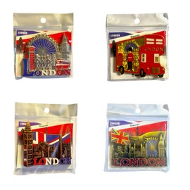 Pack of 12 London Souvenir Fridge Magnets/British Souvenirs Collectable Gift Set/Union Jack England Magnet/Iconic London Landmarks Metal Magnet