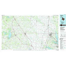 YellowMaps Denton TX topo map, 1:100000 Scale, 30 X 60 Minute, Historical, 1985, Updated 1985, 24.1 x 43 in - Paper