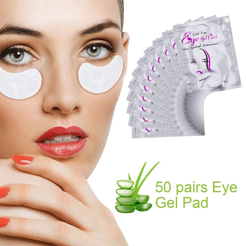 Fanshiontide 50 Pairs Eye Pads for Eyelash Extension, Eyelash Pads,