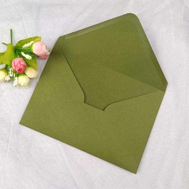 25 PCS A7 Olive Green Envelopes,5.35 x 7.7 inches, Perfect for 5x7 Weddings Invitation Cards,Birthday Greeting RSVP Invite,Photos