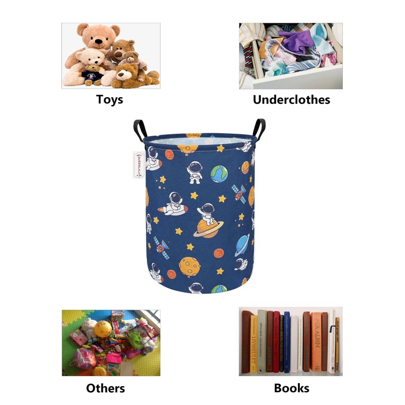 QUEENLALA Large Storage Basket,Laundry Hamper/Bathroom/Home Decor/Collapsible Round Storage Bin,Boys and