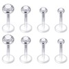 Mayhoop Pack of 8 Clear Lip Piercing Tragus Helix Earrings